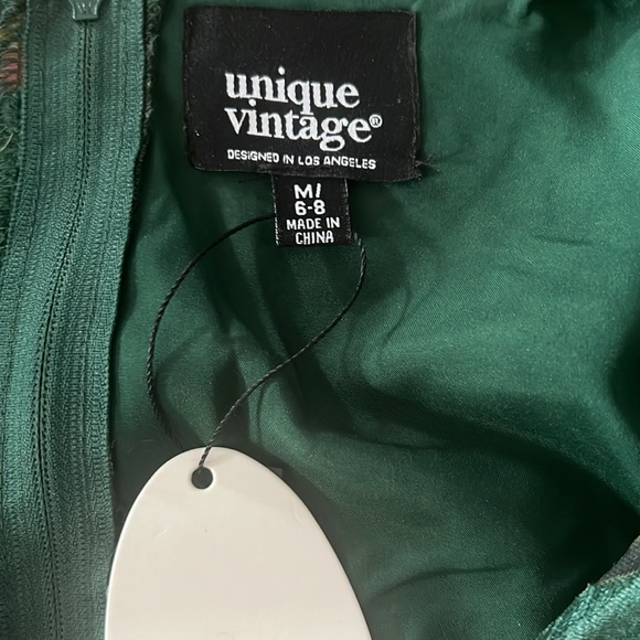 Unique Vintage Emerald & Cherry Blossom Velvet Cape Maxi Dress Medium NWT - Picture 11 of 11